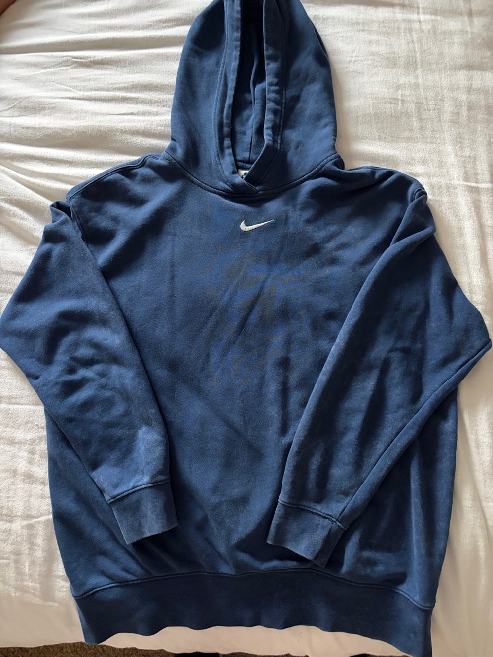 Nike Deep Blue Hooded Sweatshirt with White Swoosh